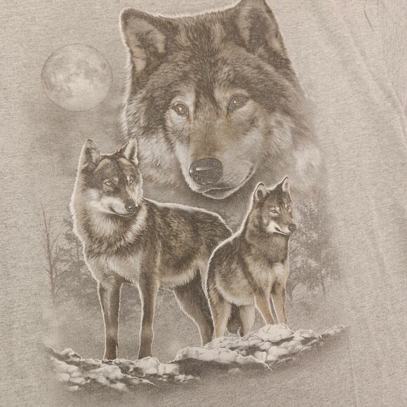 DOM Wolf Close Graphic Short Sleeve T Shirt Mens Size Extra Large XL Gray - Picture 4 of 9